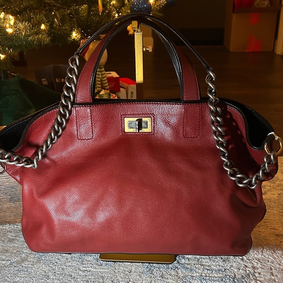 CHANEL Handbags - 257. CHANEL Reissue Red Leather Chain Shoulder Bag with COA